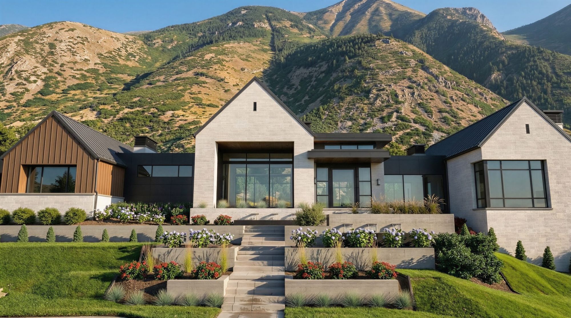 Utah County Estate — front exterior, center view