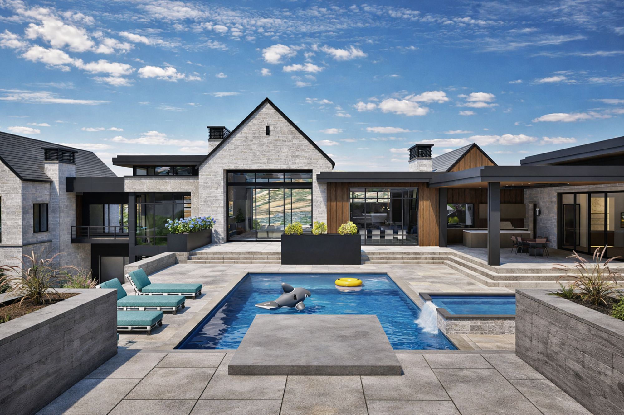 Utah County Estate — Pool Area