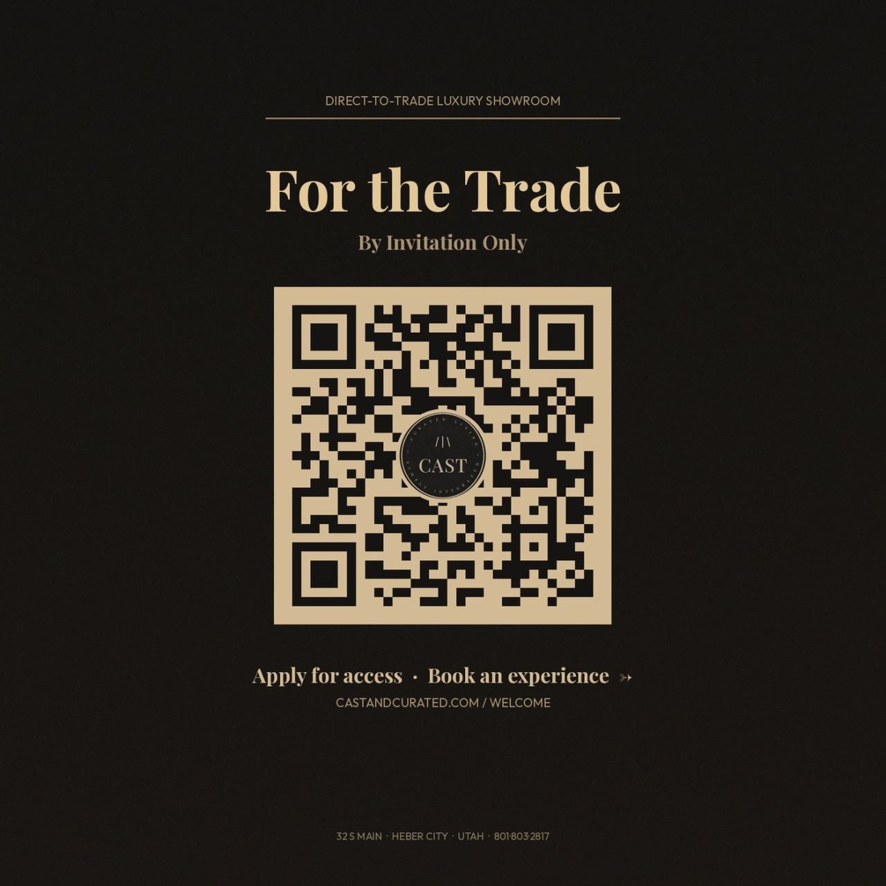 Cast card — back, For the Trade with QR