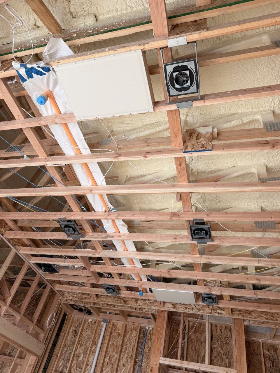 Ceiling pre-wire with multi-zone audio drops — Utah County Estate