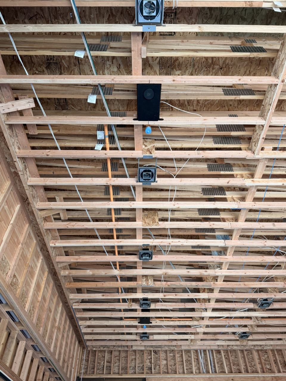 Multi-zone audio rough-in across joist bays — Utah County Estate