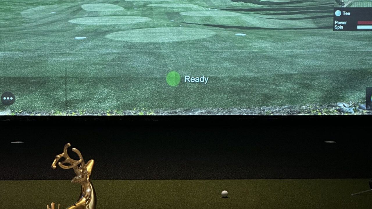 TruGolf simulator close-up — Cast showroom