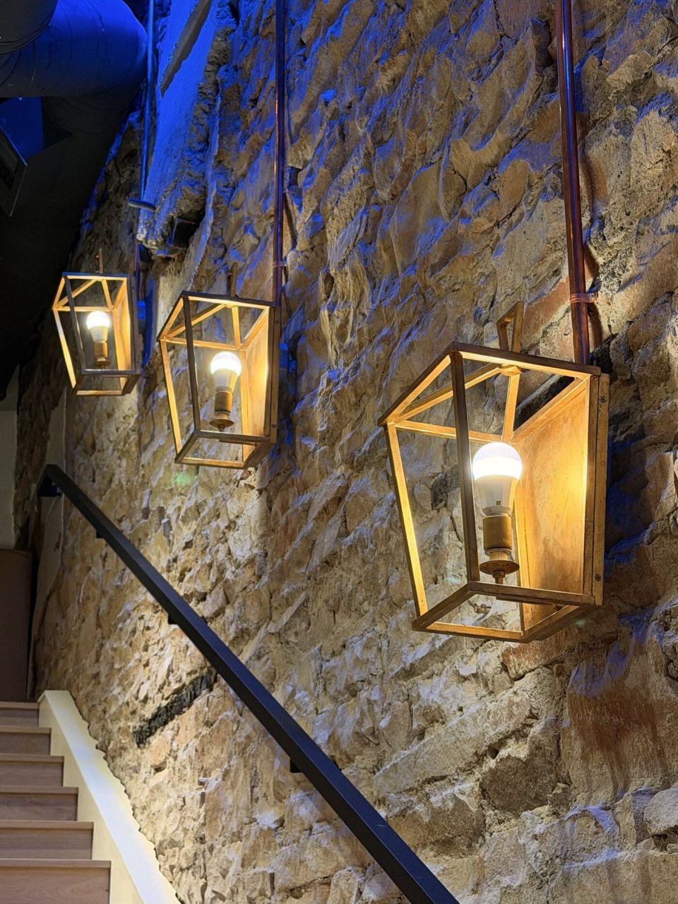 Custom blue lanterns &mdash; Cast showroom