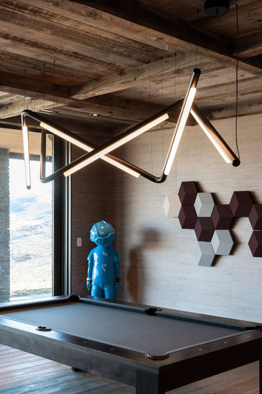 Star-pattern LED ceiling installation &mdash; Park City home by Techi